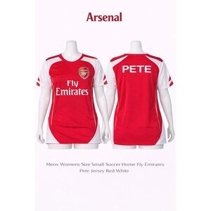 Arsenal FC‎ Home Soccer Jersey Red White Fly Emirates Pete Small Mens Womens